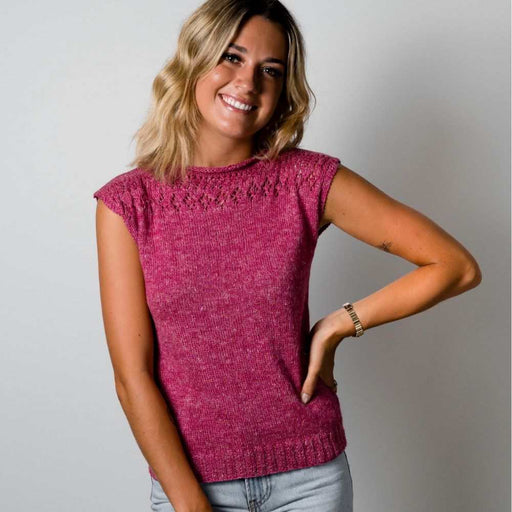 Lace Yoke Top Knitting Pattern (AP2017)-Needlecraft Patterns-Alpaca Yarns-Printed-Wild & Woolly Yarns