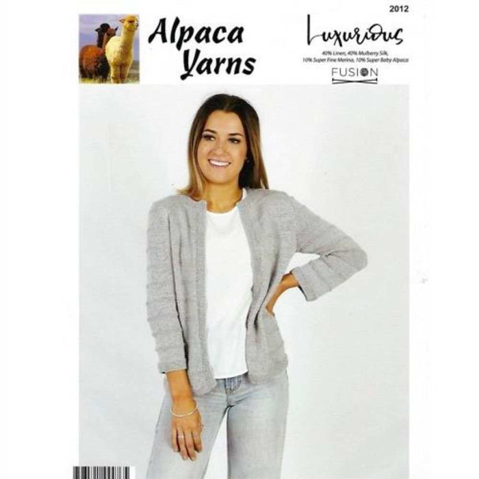 Ladies Cardigan with 2 Sleeve Options Knitting Pattern (AP2012)-Needlecraft Patterns-Alpaca Yarns-Printed-Wild & Woolly Yarns