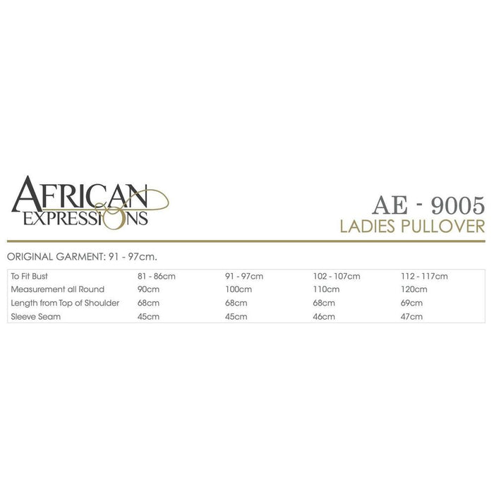 Ladies Pullover Knitting Pattern (AE - 9005)-Needlecraft Patterns-African Expressions-Wild & Woolly Yarns