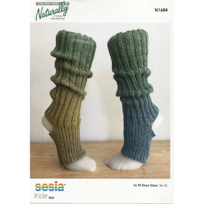 Leg Warmer Yoga Socks Knitting Pattern (N1684)-Needlecraft Patterns-Wild and Woolly Yarns