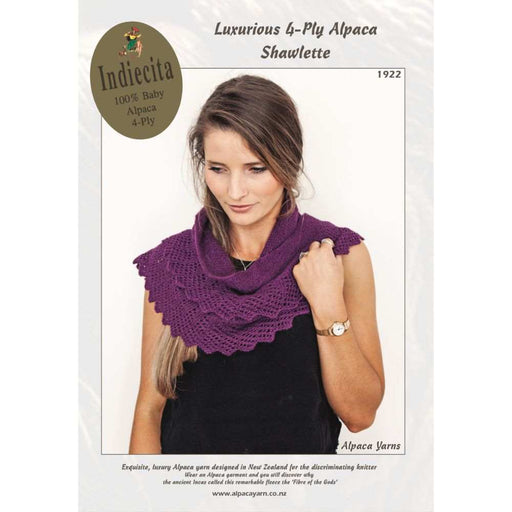 Luxurious Shawlette Knitting Pattern (AP1922)-Needlecraft Patterns-Alpaca Yarns-Printed Pattern – Posted-Wild & Woolly Yarns