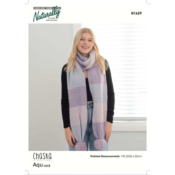 Marled Long Scarf Knitting Pattern (N1659)-Needlecraft Patterns-Wentworth Distributors-Printed Pattern – Posted-Wild & Woolly Yarns