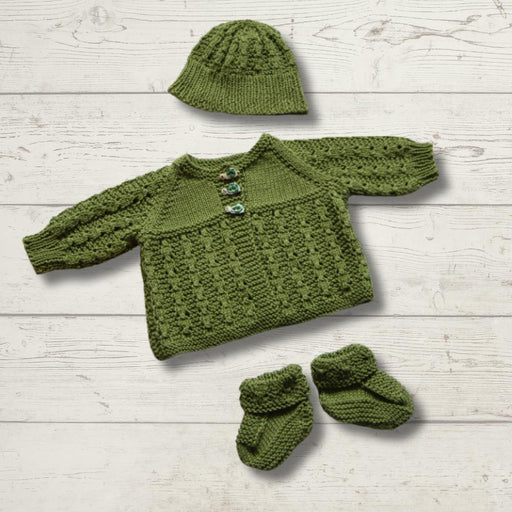 Matinee Jacket, Hat & Booties Knitting Pattern (K3050)-Needlecraft Patterns-Wentworth Distributors-Printed-Wild & Woolly Yarns