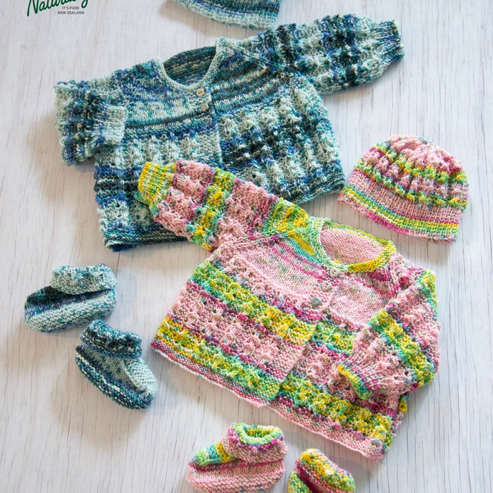 Matinee Jacket, Hat & Booties Set Knitting Pattern (K3078)-Needlecraft Patterns-Wentworth Distributors-Printed-Wild & Woolly Yarns
