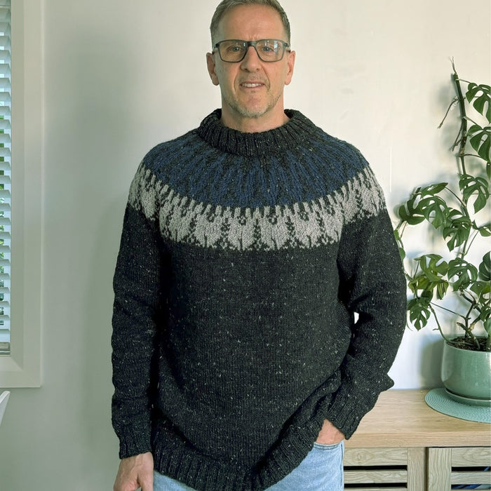 Men’s Colourwork Yoke Jumper Knitting Pattern (N1786)-Needlecraft Patterns-Wentworth Distributors-Printed-Wild & Woolly Yarns