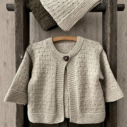 Mika Cardigan & Hat Knitting Pattern - 8Ply-Needlecraft Patterns-Kiwi Stitch & Knit Co-Printed Pattern – Posted-Wild & Woolly Yarns