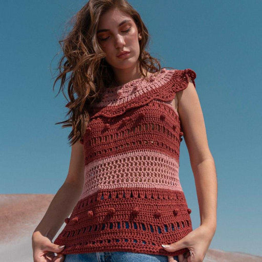 Mila Crochet Top Crochet Pattern-Needlecraft Patterns-Wentworth Distributors-Printed Pattern – Posted-Wild & Woolly Yarns