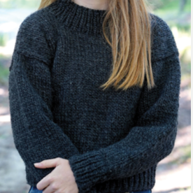 Chunky knitted Milly sweater in charcoal made with 100% Pure New Zealand wool