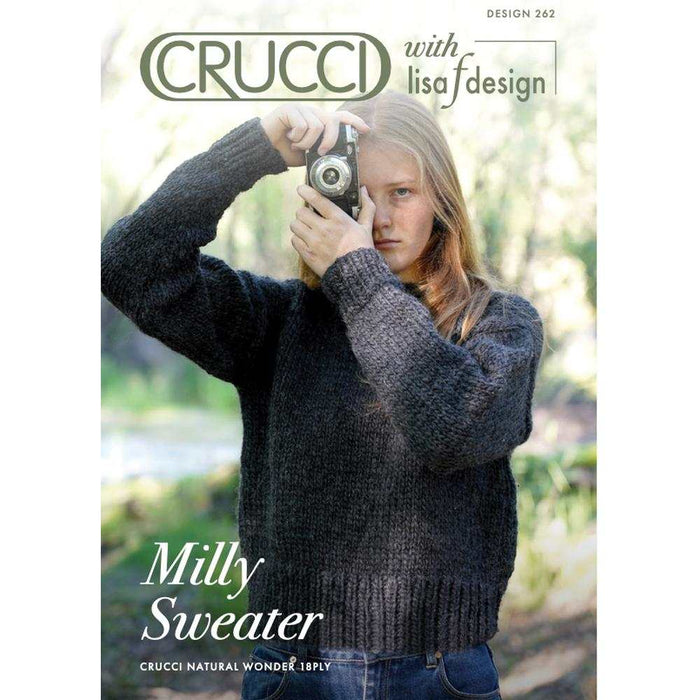 Milly Sweater Knitting Pattern (CRU262)-Needlecraft Patterns-Crucci-Printed-Wild & Woolly Yarns