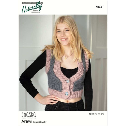 Mini V-Neck Vest Knitting Pattern (N1651)-Needlecraft Patterns-Wentworth Distributors-Printed Pattern – Posted-Wild & Woolly Yarns