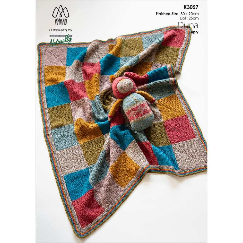 Mitred Square Pram Coverlet & Snuggle Doll Knitting Pattern (K3057)-Needlecraft Patterns-Wentworth Distributors-Printed Pattern – Posted-Wild & Woolly Yarns