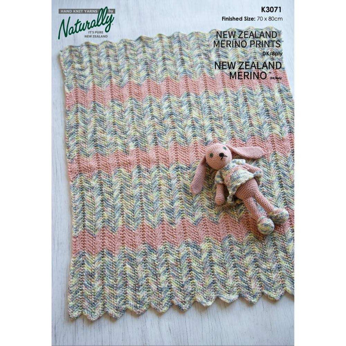 New Zealand Merino Baby Bunny Blanket & Bunny Toy Pattern (K3071)-Needlecraft Patterns-Wentworth Distributors-Printed Pattern – Posted-Wild & Woolly Yarns