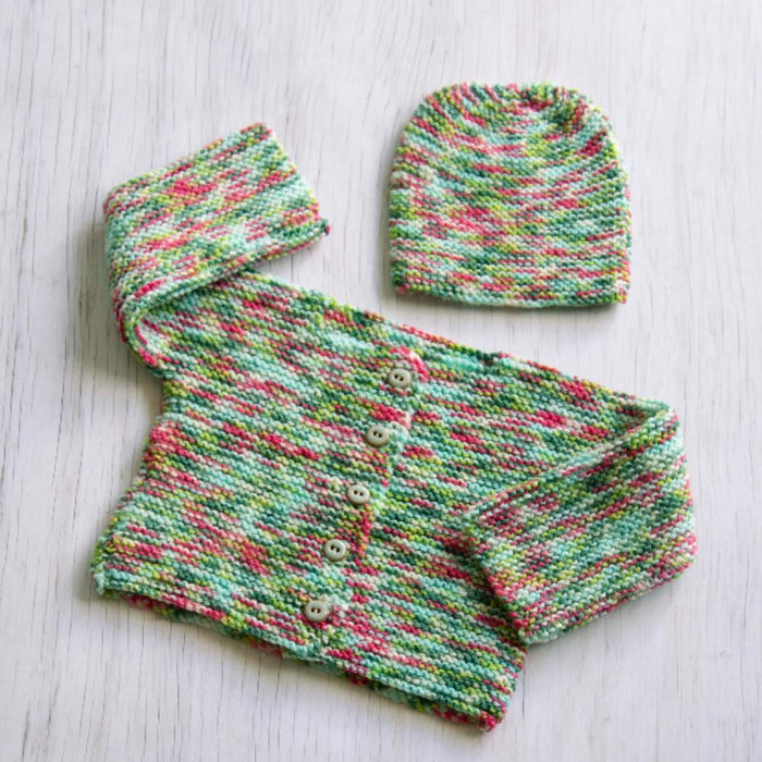 New Zealand Merino Baby Garter Stitch Jacket & Hat Pattern (K3068)-Needlecraft Patterns-Wentworth Distributors-Printed-Wild & Woolly Yarns