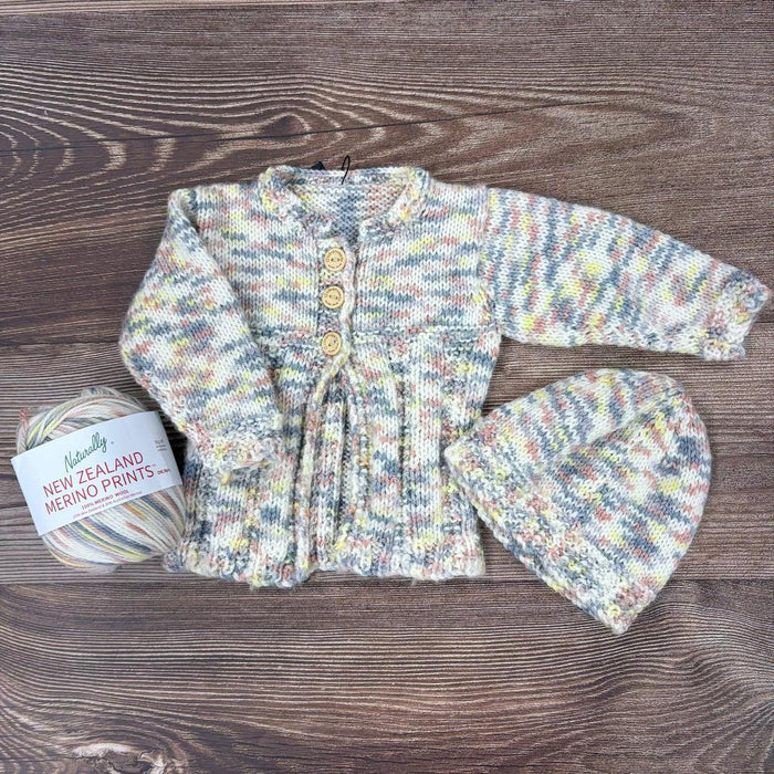Baby Jacket & Hat Knit Kit-Needlecraft Kits-Wild & Woolly Yarns-0179-Newborn-Wild & Woolly Yarns
