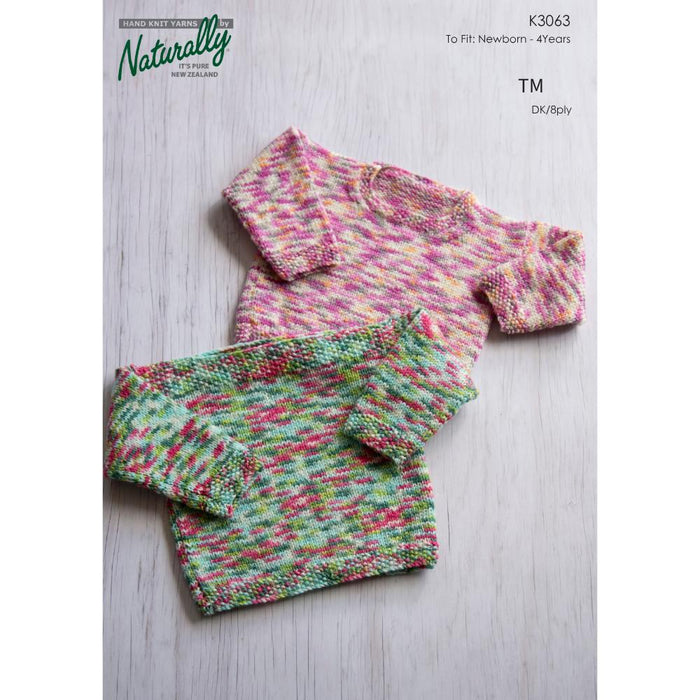 New Zealand Merino Baby & Kids Sweater Knitting Pattern (K3063)-Needlecraft Patterns-Wentworth Distributors-Printed-Wild & Woolly Yarns