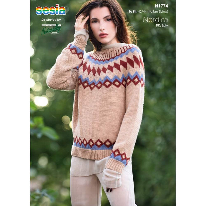 Nordic Colourwork Sweater Knitting Pattern (N1774)-Needlecraft Patterns-Wentworth Distributors-Printed Pattern – Posted-Wild & Woolly Yarns