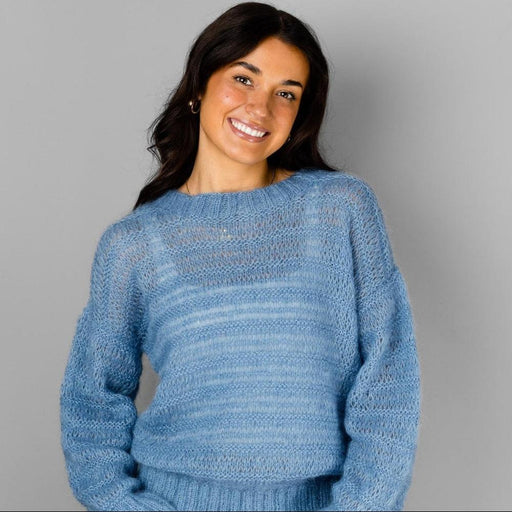 Open Knit Sweater Knitting Pattern (AP1416)-Needlecraft Patterns-Alpaca Yarns-Printed-Wild & Woolly Yarns