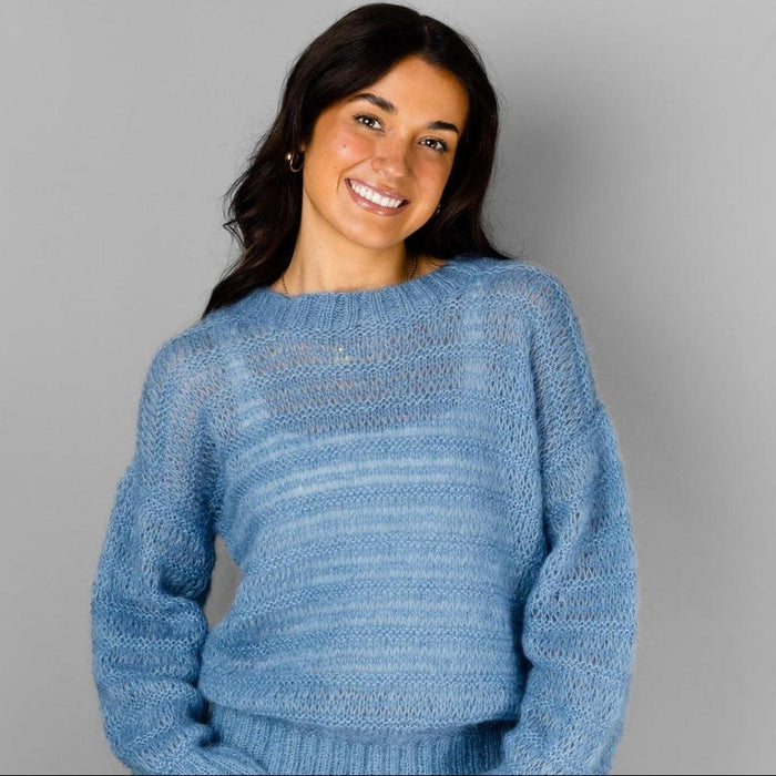 Open Knit Sweater Knitting Pattern (AP1416)-Needlecraft Patterns-Alpaca Yarns-Printed-Wild & Woolly Yarns