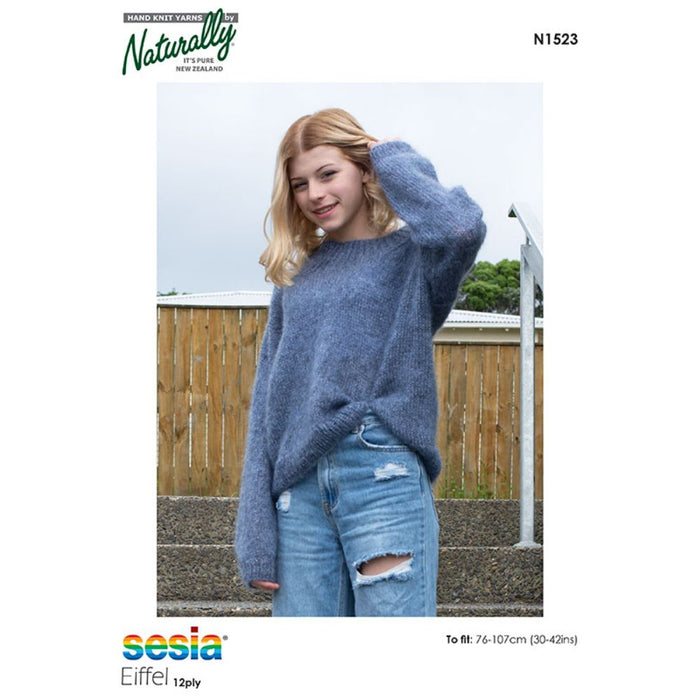 Oversized Sweater Knitting Pattern (N1523)-Pattern-Wild and Woolly Yarns