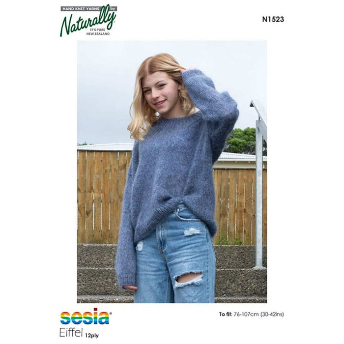 Oversized Sweater Knitting Pattern (N1523)-Needlecraft Patterns-Wentworth Distributors-Printed Pattern – Posted-Wild & Woolly Yarns