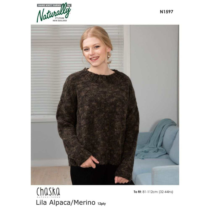 Oversized Sweater Knitting Pattern (N1597)**-Needlecraft Patterns-Wentworth Distributors-Printed Pattern – Posted-Wild & Woolly Yarns