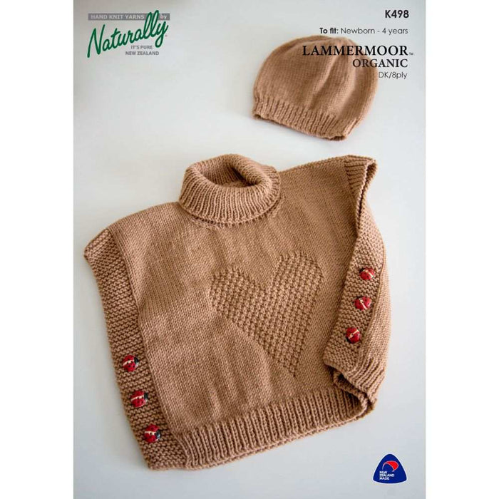 Poncho & Hat Knitting Pattern (K498)-Needlecraft Patterns-Wentworth Distributors-Printed-Wild & Woolly Yarns