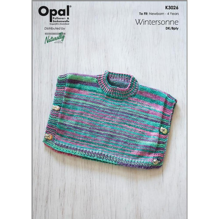 Poncho Knitting Pattern (K3026)-Needlecraft Patterns-Wentworth Distributors-Printed-Wild & Woolly Yarns