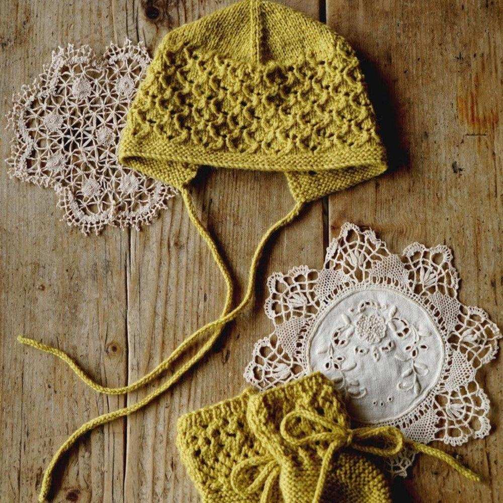 Princess Gabriella Bonnet & Booties Knitting Pattern - 4Ply (BC79)-Needlecraft Patterns-Lisa F Design-Wild & Woolly Yarns