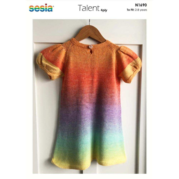 Puff Sleeve Dress Knitting Pattern (N1690)-Needlecraft Patterns-Wentworth Distributors-Printed Pattern – Posted-Wild & Woolly Yarns