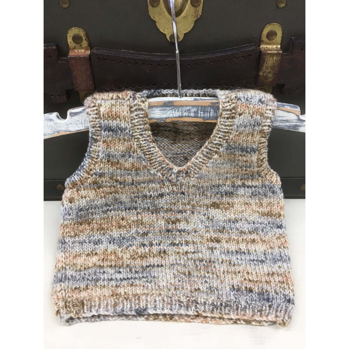 Pullover & Buttoned Vest Knitting Pattern - 4Ply or 8Ply (K324)-Pattern-Wild and Woolly Yarns