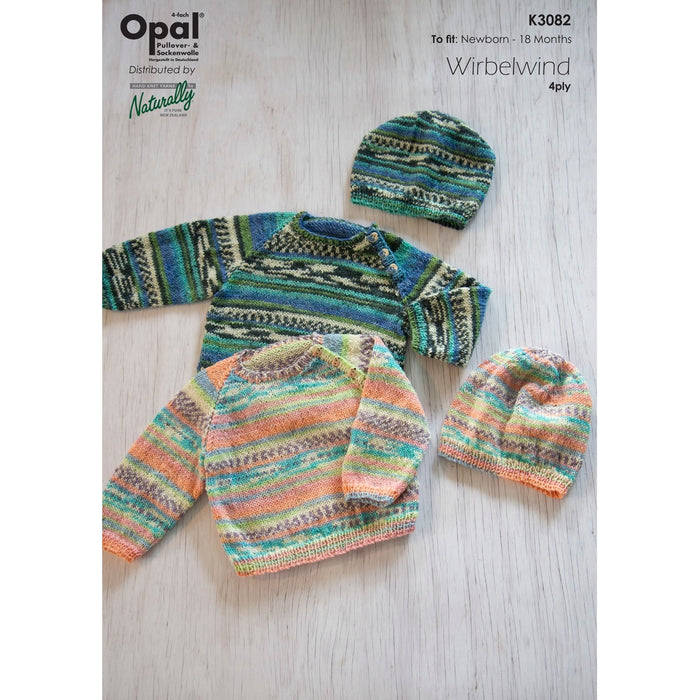 Raglan Baby Sweater & Hat Set Knitting Pattern (K3082)-Needlecraft Patterns-Wentworth Distributors-Printed-Wild & Woolly Yarns