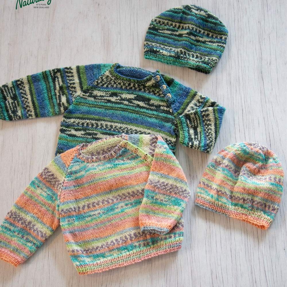 Raglan Baby Sweater & Hat Set Knitting Pattern (K3082)-Needlecraft Patterns-Wentworth Distributors-Printed Pattern – Posted-Wild & Woolly Yarns