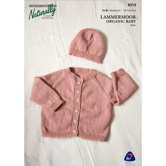 Raglan Cardigan & Hat Knitting Pattern (K515)-Needlecraft Patterns-Wentworth Distributors-Printed-Wild & Woolly Yarns