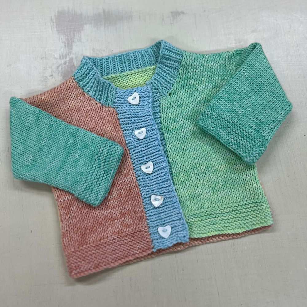 Rainbow Cardigan Knitting Pattern (K3000)-Needlecraft Patterns-Wentworth Distributors-Printed Pattern – Posted-Wild & Woolly Yarns