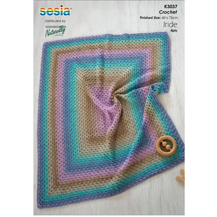 Rectangle Granny Crochet Pram Blanket Crochet Pattern (K3037)-Needlecraft Patterns-Wentworth Distributors-Printed-Wild & Woolly Yarns