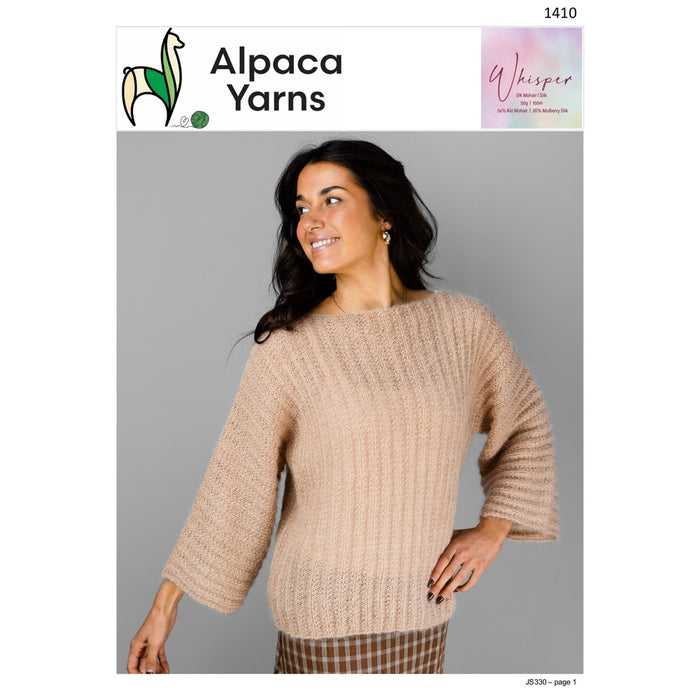 Rib Throw Over Top Knitting Pattern (AP1410)-Needlecraft Patterns-Alpaca Yarns-Printed-Wild & Woolly Yarns
