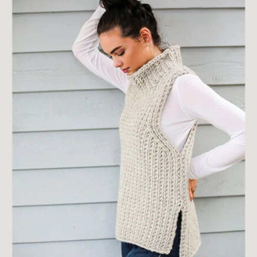 Ribbed Tunic Knitting Pattern (CRU1841)-Needlecraft Patterns-Crucci-Printed Pattern – Posted-Wild & Woolly Yarns