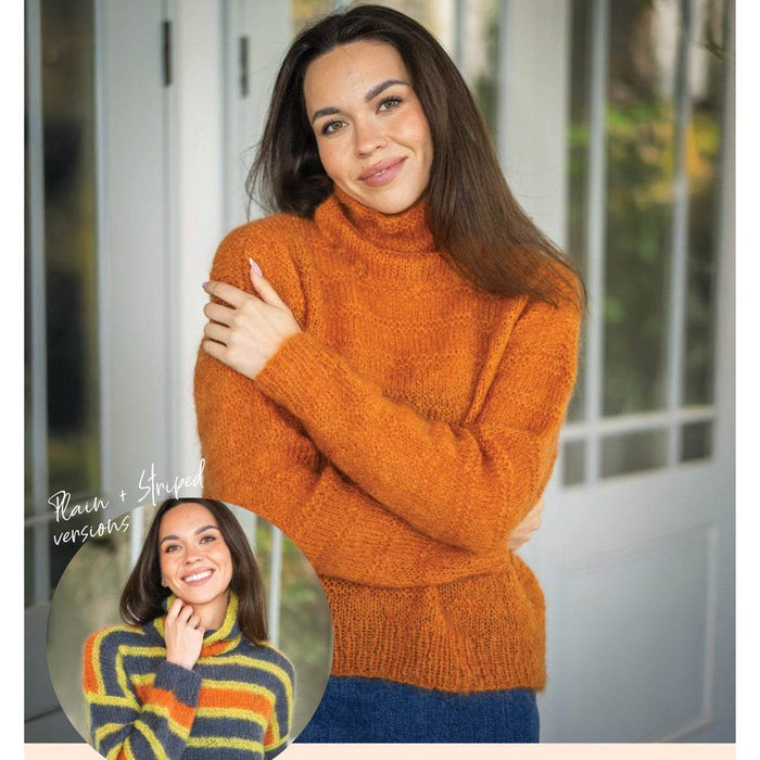 Ridged High Neck Sweater Knitting Pattern(CRU2403)-Needlecraft Patterns-Crucci-Printed Pattern – Posted-Wild & Woolly Yarns