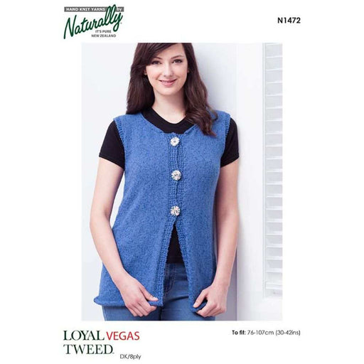 Rolled Edge, 3 Button vest Knitting Pattern (N1472)-Needlecraft Patterns-Wentworth Distributors-Printed Pattern – Posted-Wild & Woolly Yarns