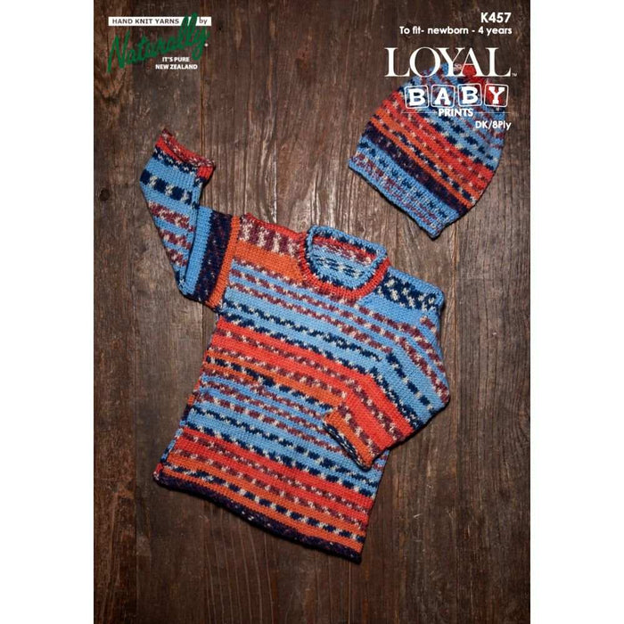 Rolled Edge Sweater & Hat Knitting Pattern (K457)-Pattern-Wild and Woolly Yarns