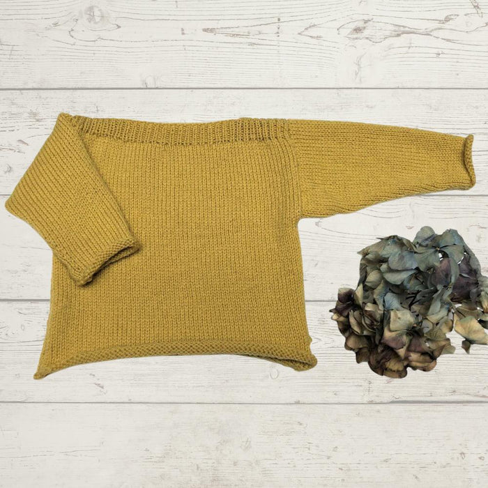 Rolled Edges Sweater Knitting Pattern (K392)