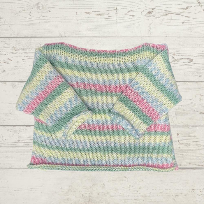 Rolled Edges Sweater Knitting Pattern (K392)