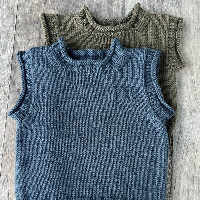 Rudy Rolled Edge Vest & Hat - 8ply-Needlecraft Patterns-Kiwi Stitch & Knit Co-Printed-Wild & Woolly Yarns