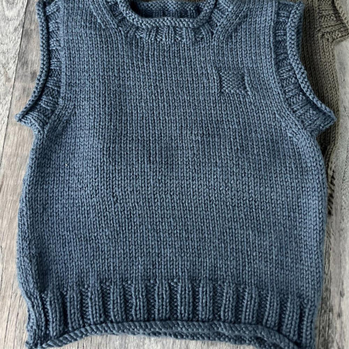 Rudy Rolled Edge Vest & Hat - 8ply-Needlecraft Patterns-Kiwi Stitch & Knit Co-Printed-Wild & Woolly Yarns