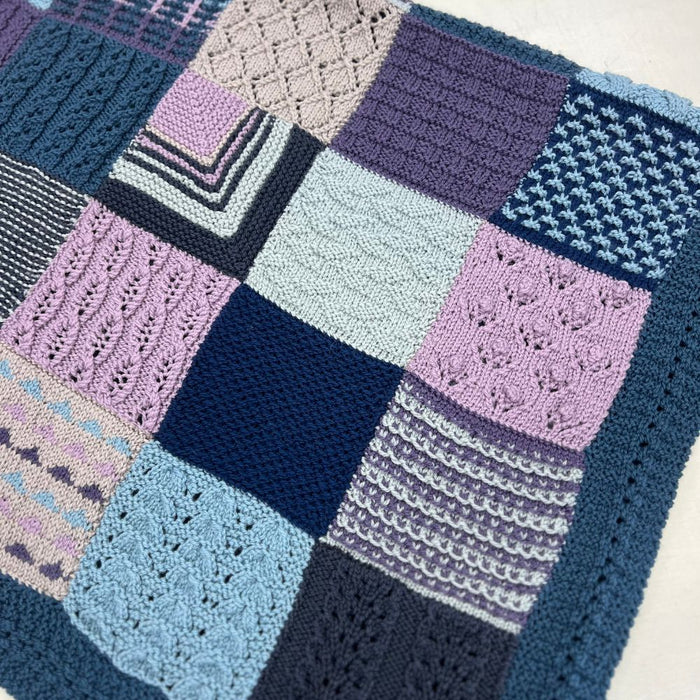 Sampler Blanket Knitting Kit-Pattern-Wild and Woolly Yarns