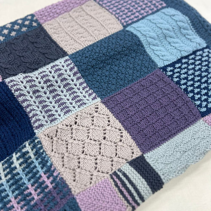 Sampler Blanket Knitting Kit-Pattern-Wild and Woolly Yarns