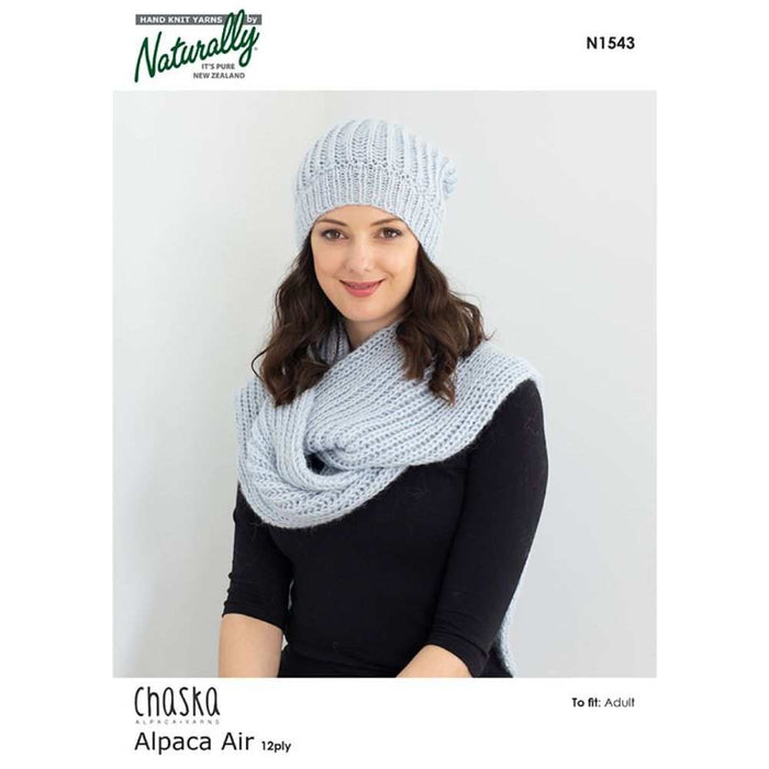 Scarf and Hat Knitting Pattern (N1543)-Needlecraft Patterns-Wentworth Distributors-Printed Pattern – Posted-Wild & Woolly Yarns