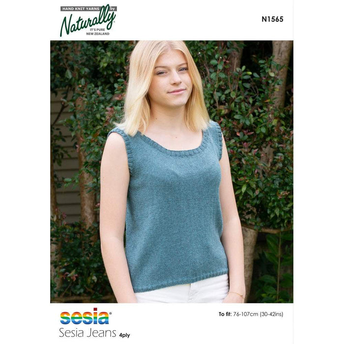Scoop-Neck Top Knitting Pattern (N1565)-Needlecraft Patterns-Wentworth Distributors-Printed Pattern – Posted-Wild & Woolly Yarns