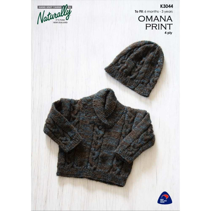 Shawl Collar Sweater & Hat Knitting Pattern (K3044)-Needlecraft Patterns-Wentworth Distributors-Printed Pattern – Posted-Wild & Woolly Yarns