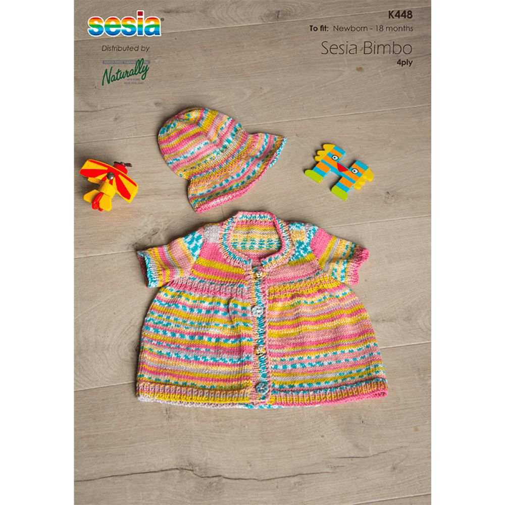 Short Sleeve Dress & Sun Hat Knitting Pattern (K448)-Needlecraft Patterns-Wentworth Distributors-Printed Pattern – Posted-Wild & Woolly Yarns